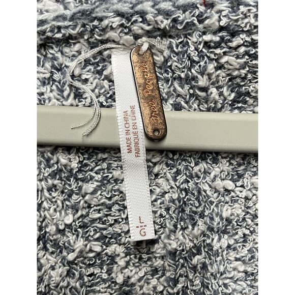 Free People Good Day Sweater Woman’s L Grey Oversized Boxy Cropped Off Shoulder - Picture 5 of 15